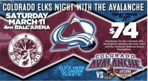 Elks Night at the Avalanche Game